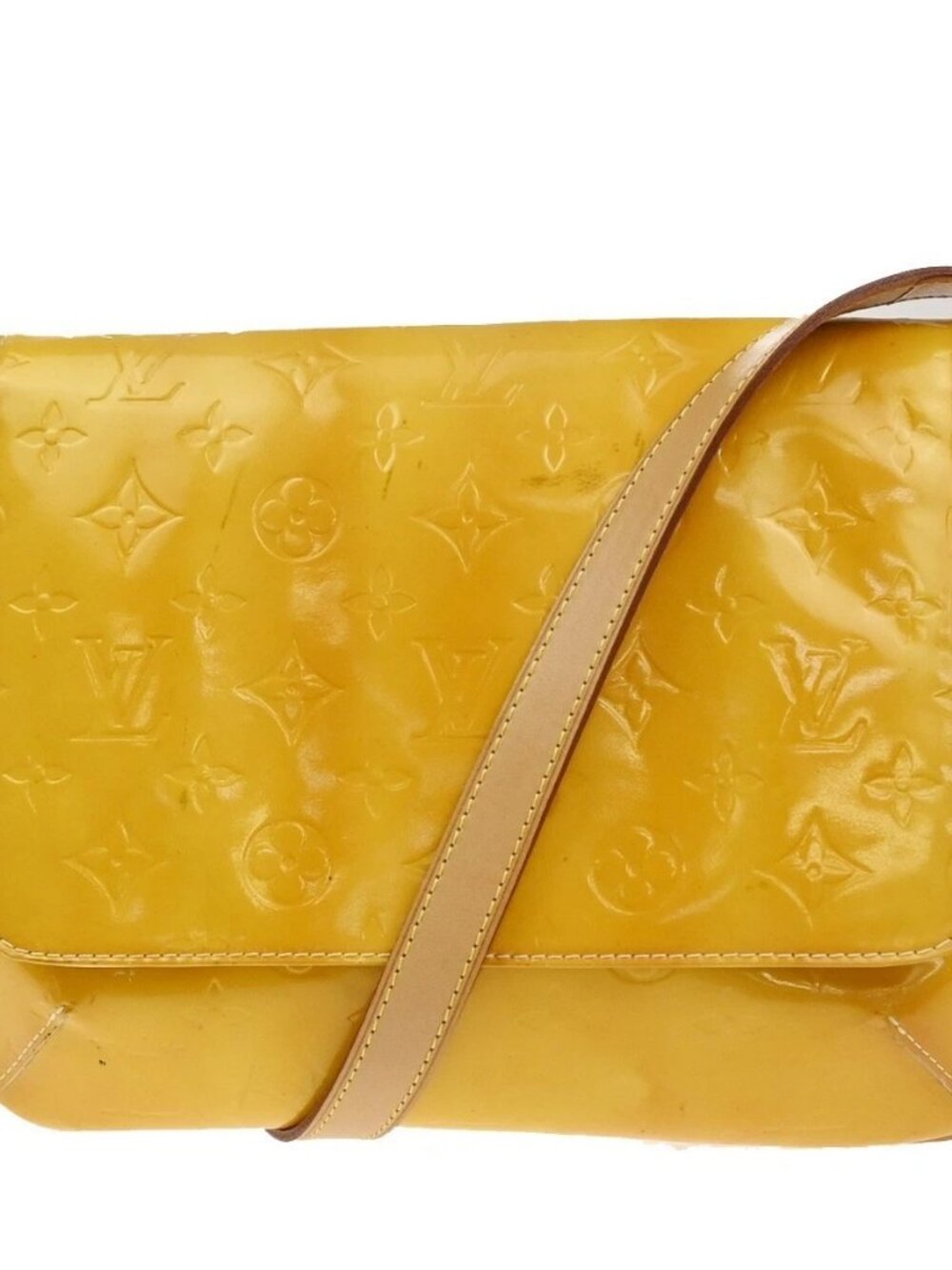 LOUIS VUITTON Thompson Street Shoulder Bag Monogram Vernis Yellow M91071 65KC803
